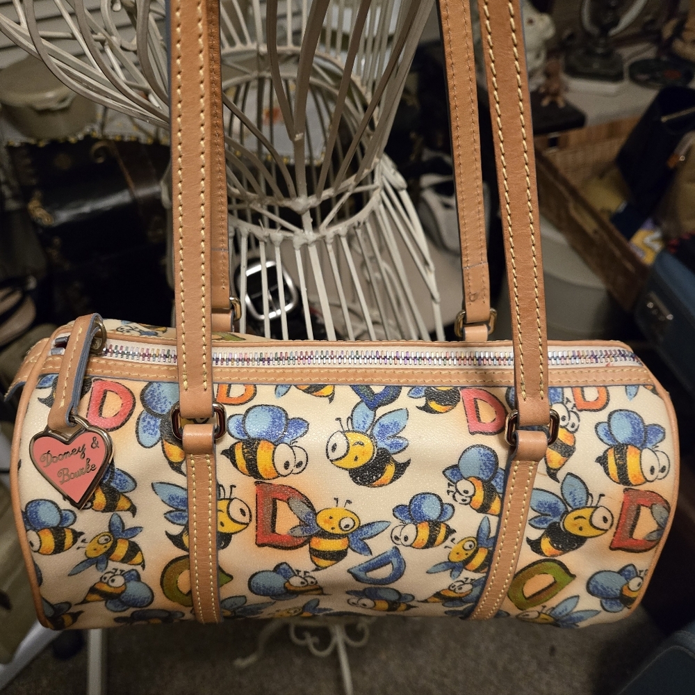 Dooney & Bourke Vintage Y2K D + Bee Barrel Satchel - Picture 4 of 12